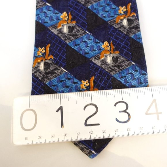 ERMENEGILDO ZEGNA Luxury Navy Multi Repp Stripe Oxford Tie Necktie Silk WIDE - Picture 9 of 11